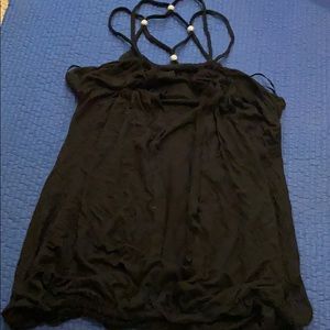Flowy black strappy tank top